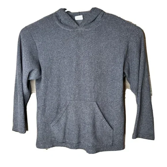 Wooden Dog Terry Sweatshirt Mens Med Grey Terrycloth Hoodie Pullover Sweatshirt - Picture 1 of 14